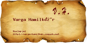 Varga Hamilkár névjegykártya